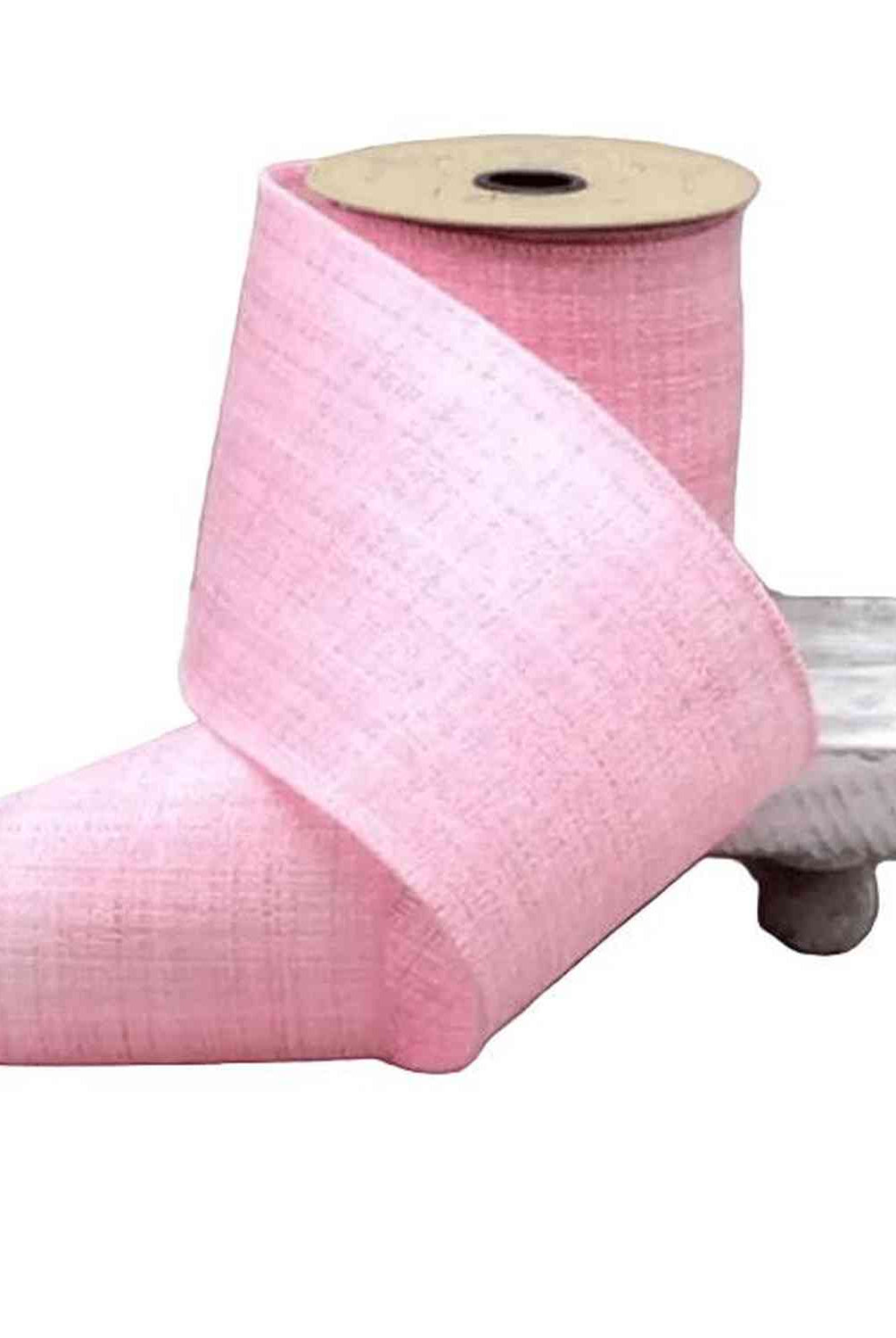 Shop For 4in Linen Moorland Ribbon: Pink (10 Yards)