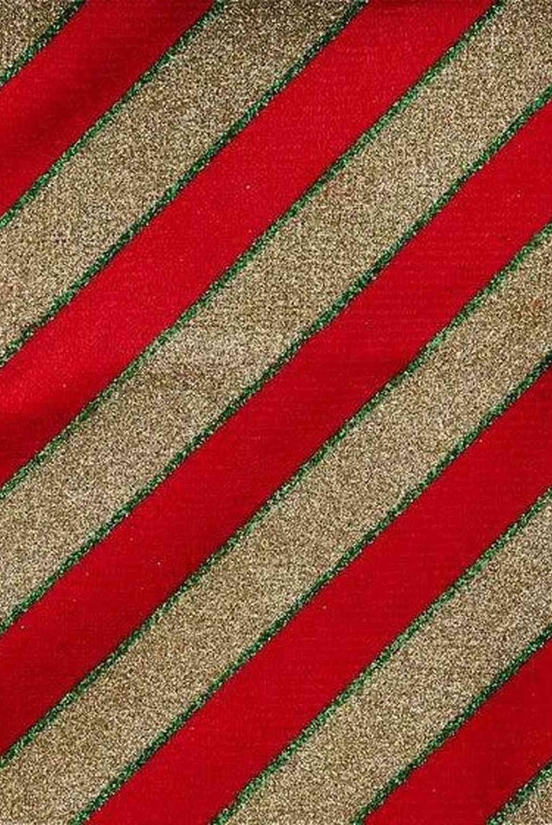 Shop For 4in LX Velvet Glitter Striped Ribbon: Red/Gold (10 Yards)