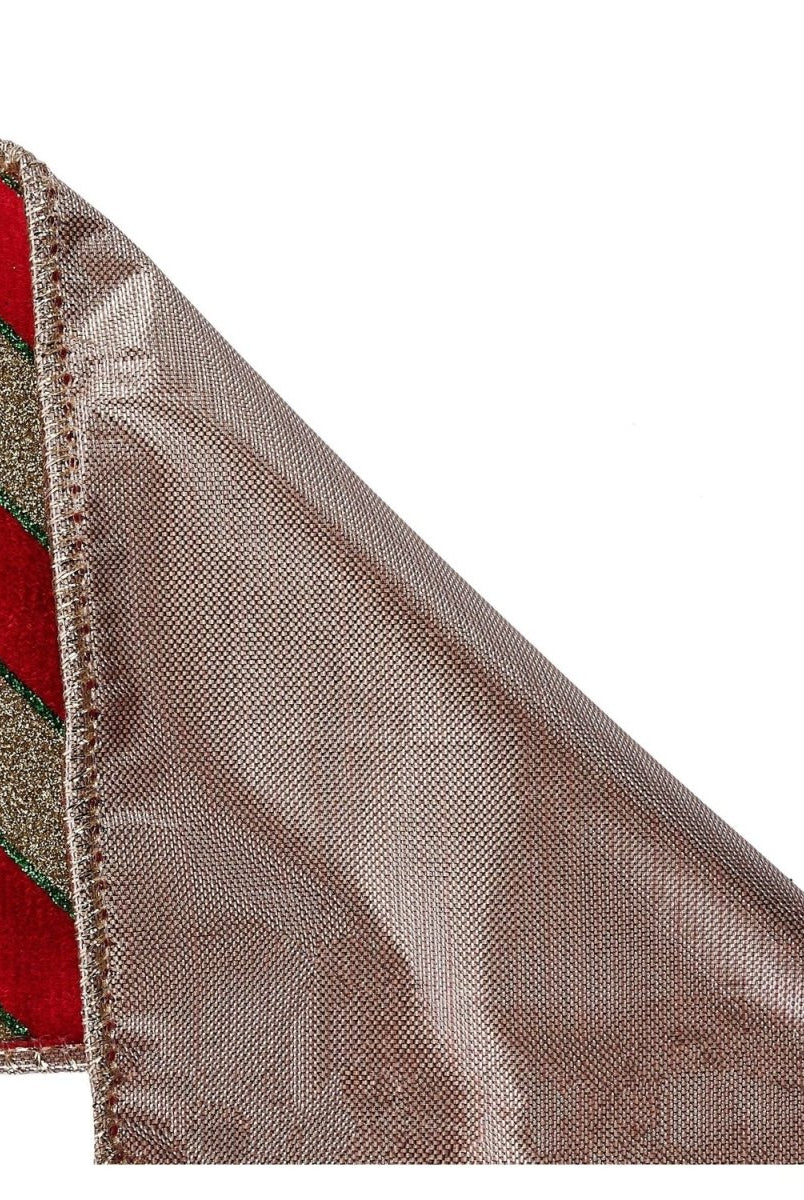 Shop For 4in LX Velvet Glitter Striped Ribbon: Red/Gold (10 Yards)