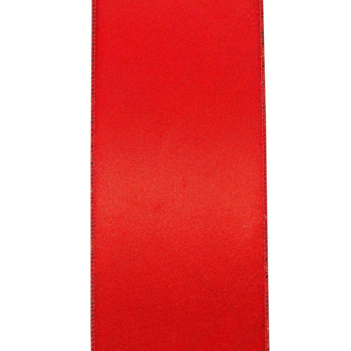 Shop For 4in Metallic Diagonal Plaid Ribbon: Red (10 Yards)