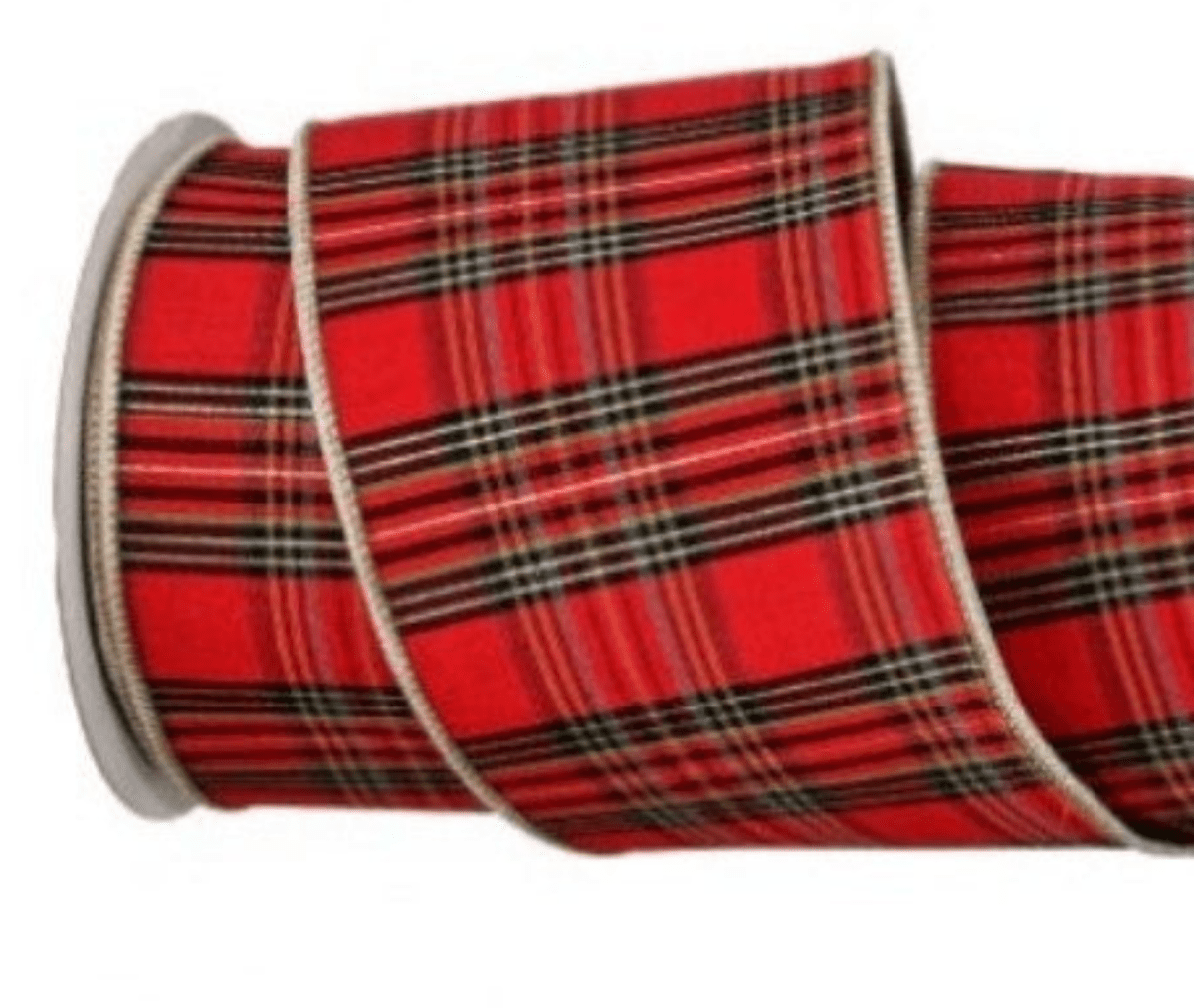 Shop For 4in Metallic Dupion Plaid Ribbon: Red (5 Yards)
