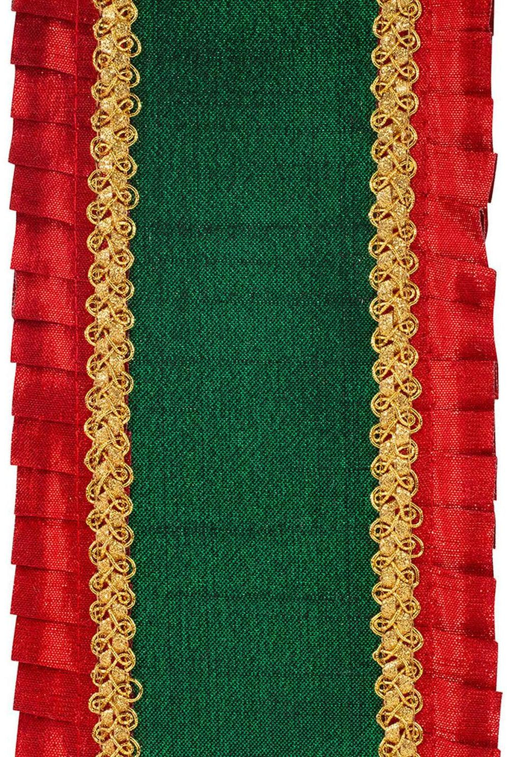 Shop For 4in Metallic Dupioni Pleated Ribbon: Red/Green (5 Yards)