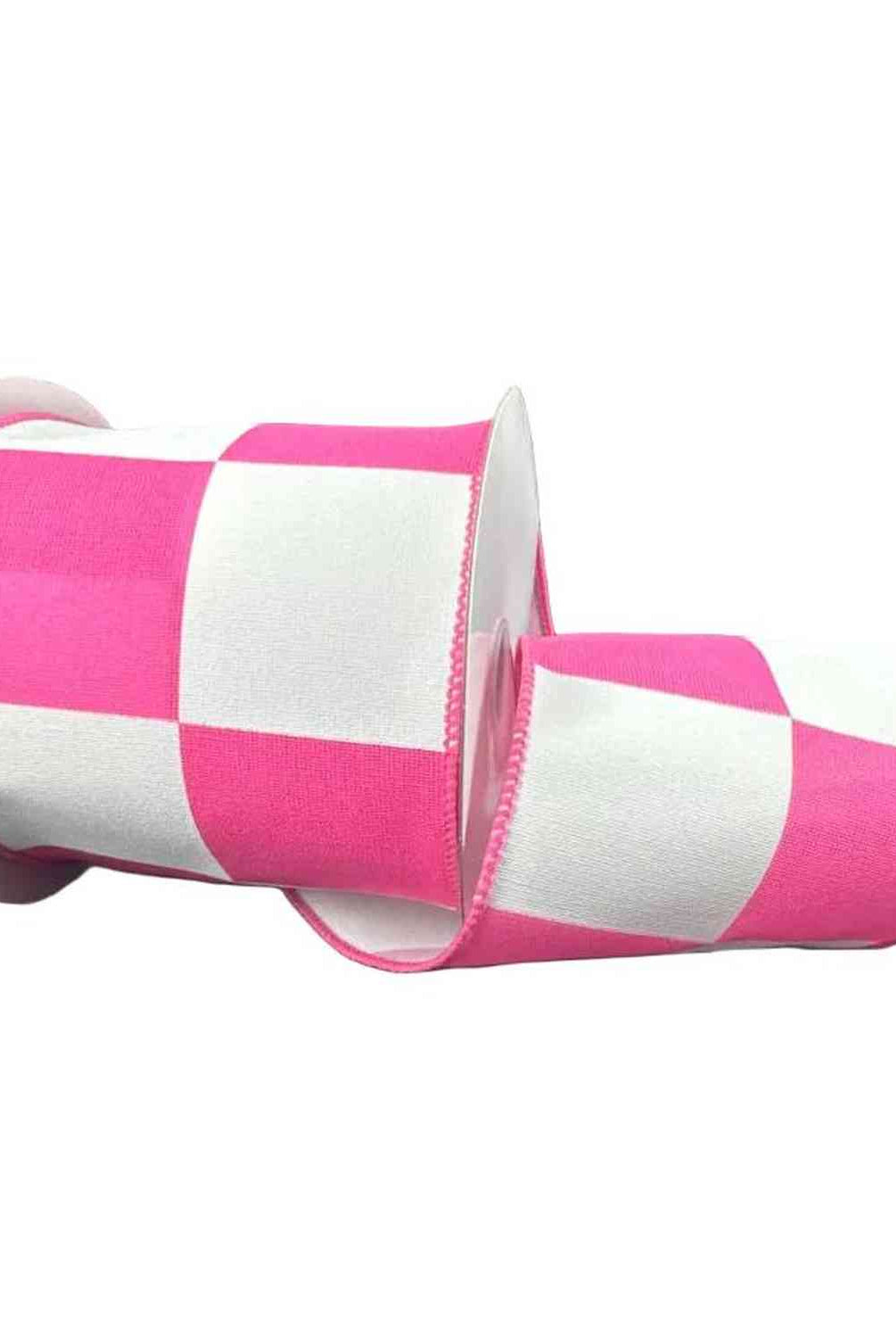 Shop For 4in Oversized Race Check Ribbon: Pink (10 Yards)