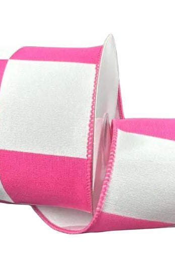 Shop For 4in Oversized Race Check Ribbon: Pink (10 Yards)