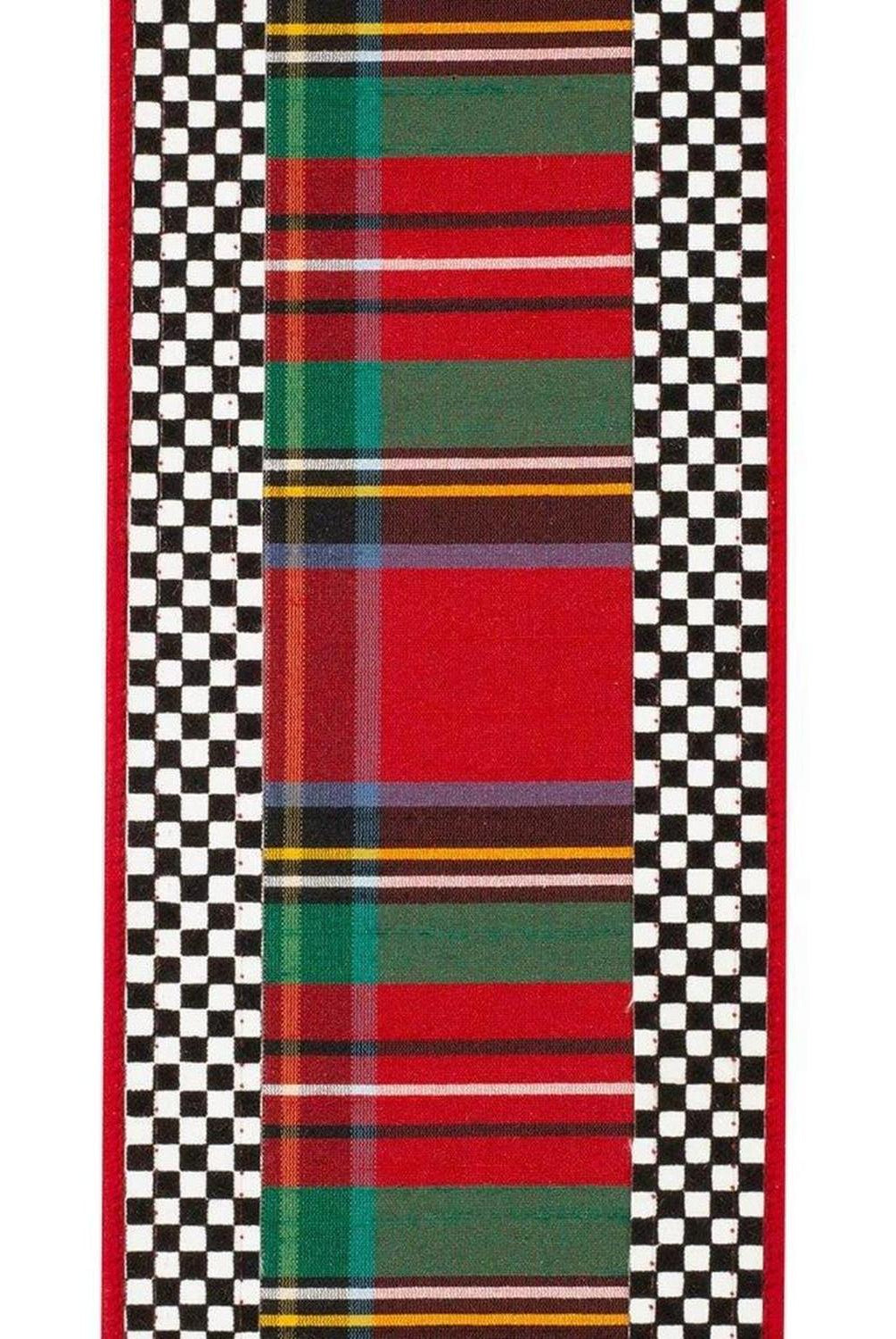 4in Plaid Ticking Tradition Ribbon (5 Yards)