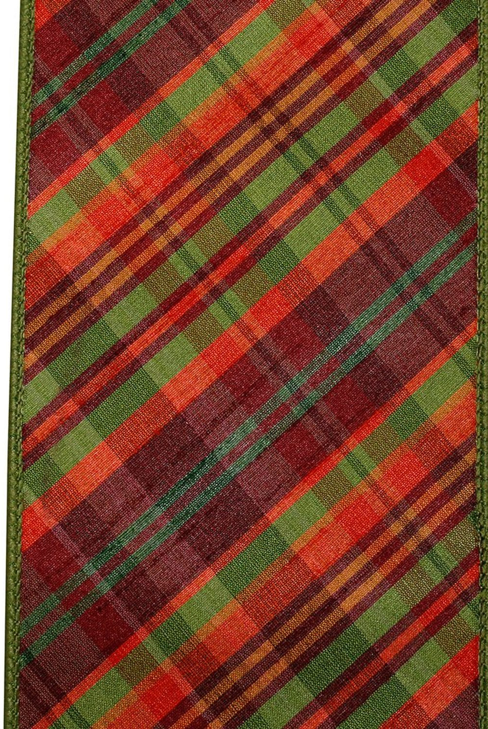 Shop For 4in Plaid Tierra Diagonal Ribbon: Sage (5 Yards)