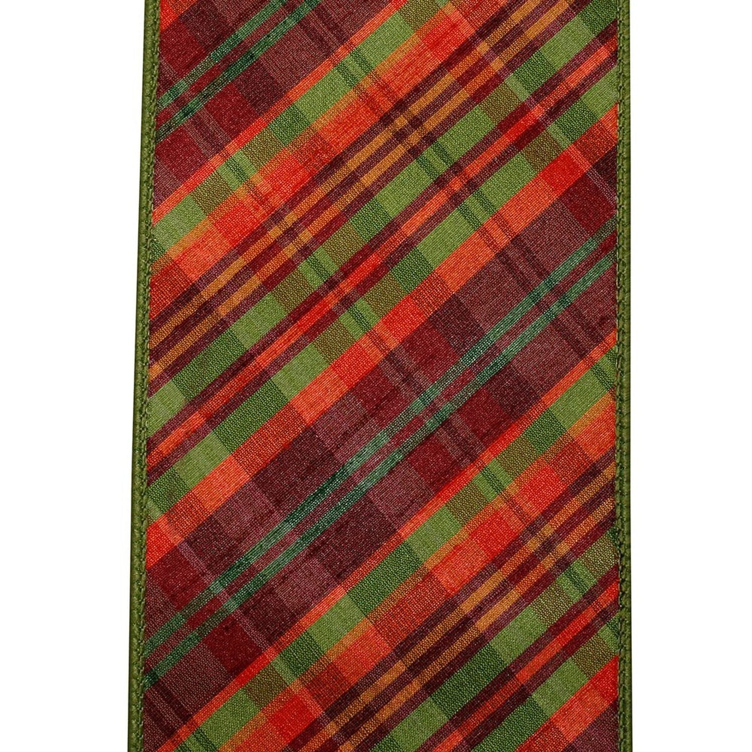 Shop For 4in Plaid Tierra Diagonal Ribbon: Sage (5 Yards)