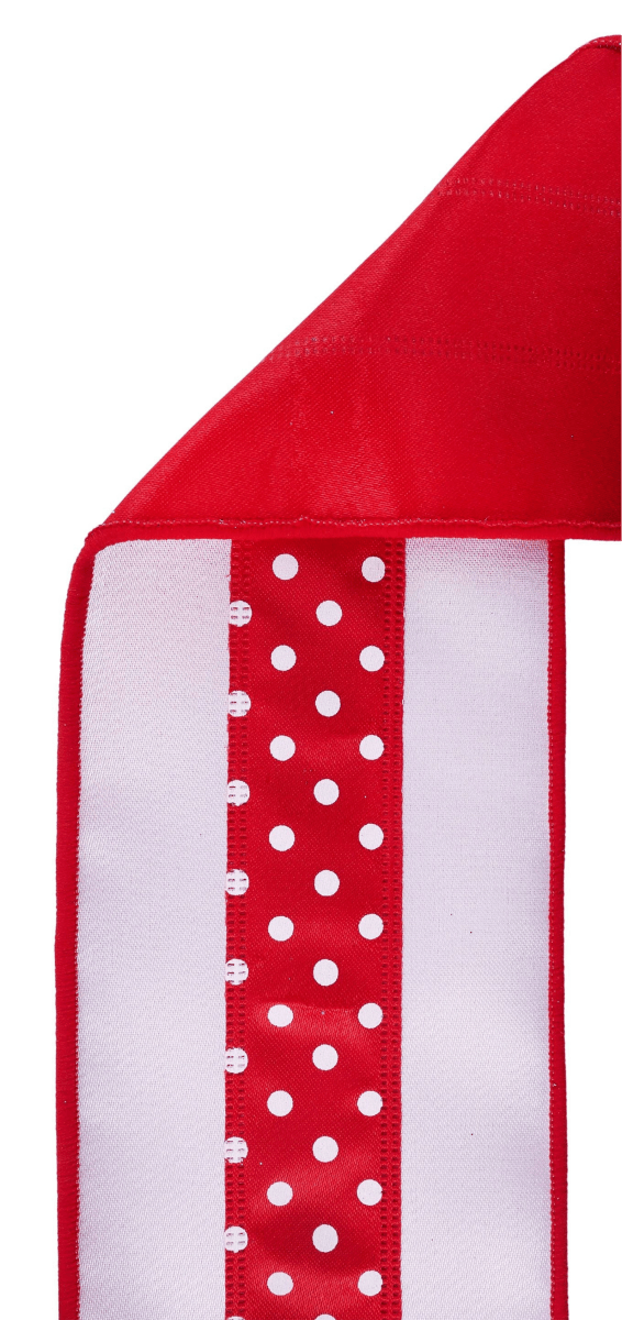 Shop For 4in Polka Dot Satin Fused Ribbon: Red/White (10 Yards)