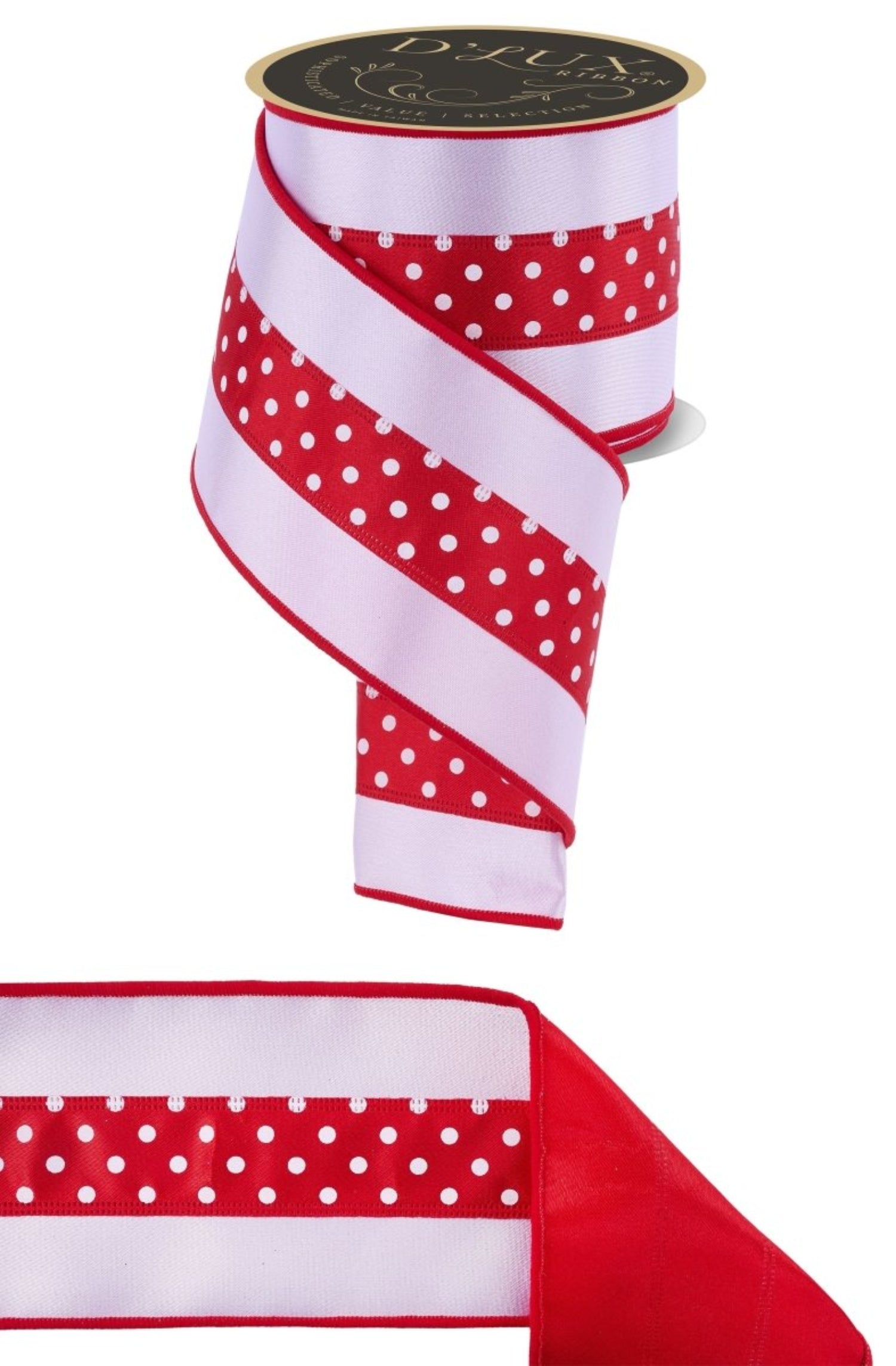 Shop For 4in Polka Dot Satin Fused Ribbon: Red/White (10 Yards)