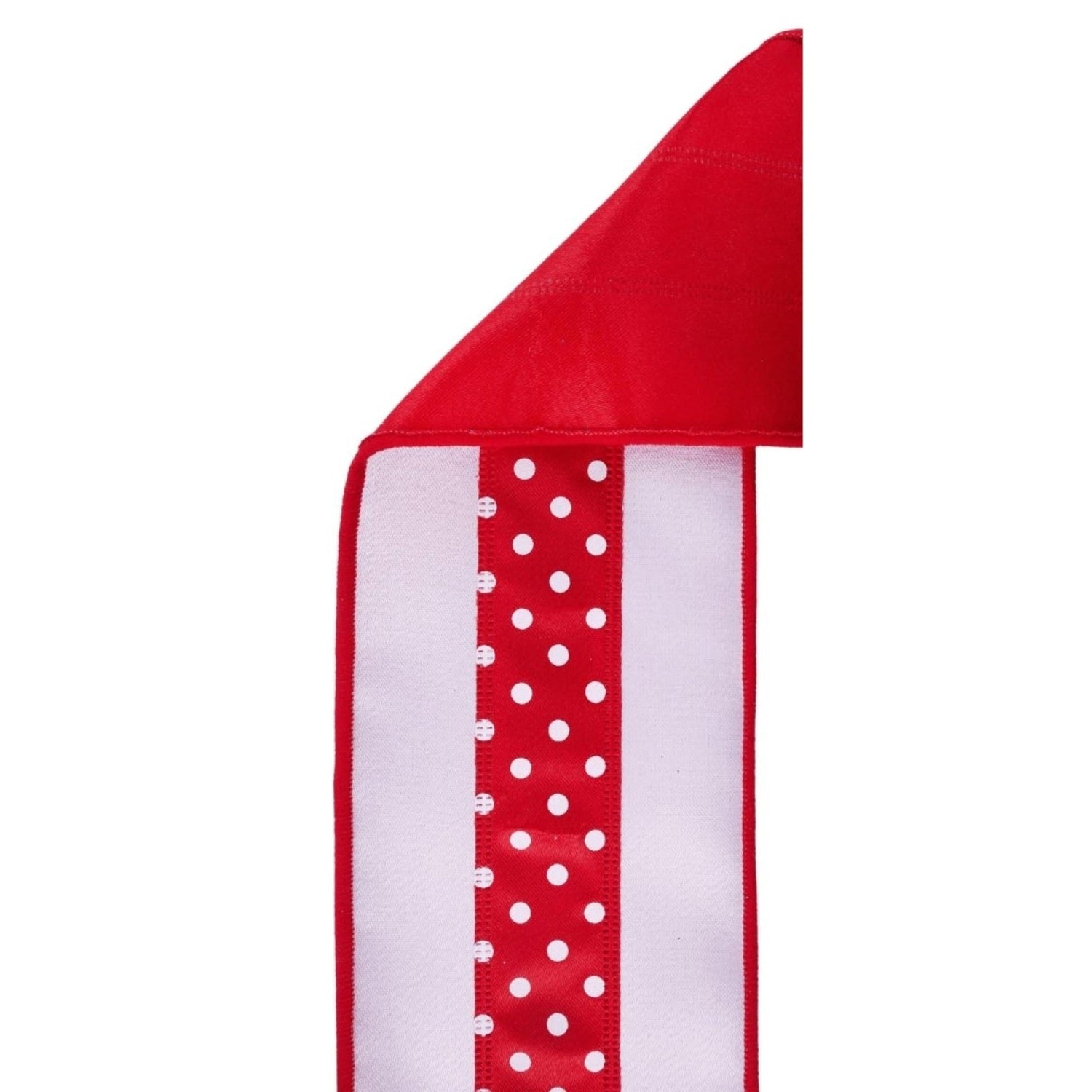4in Polka Dot Satin Fused Ribbon: Red/White (10 Yards)