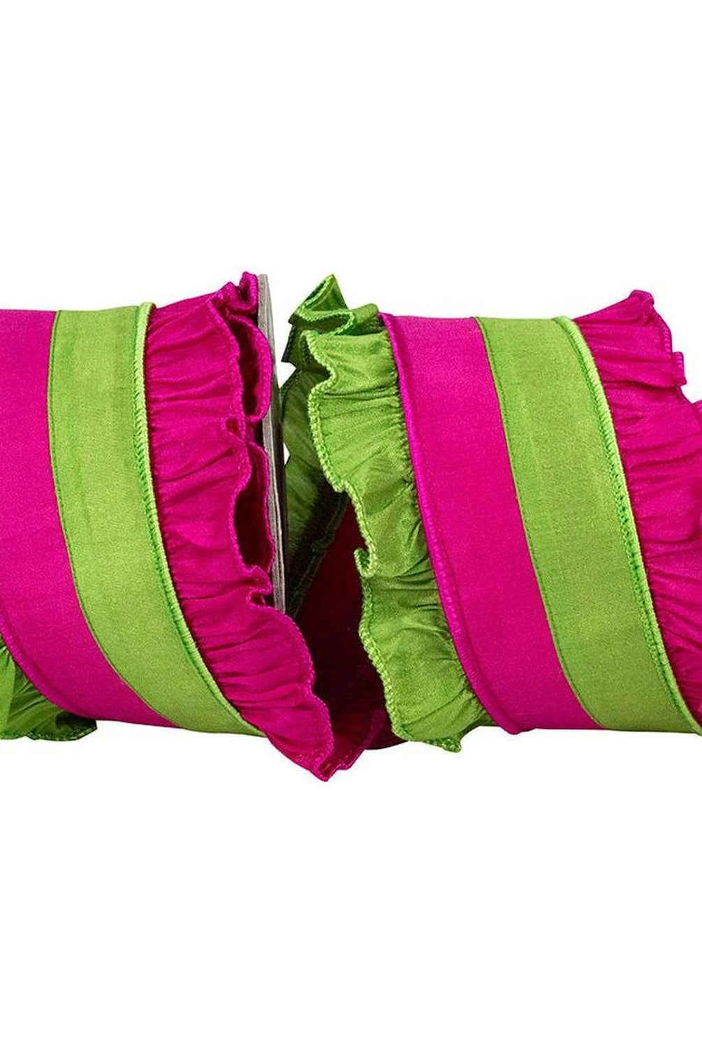 Shop For 4in Ruffle Festivity Dupioni Ribbon: Citrus/Fuchsia (5 Yards)