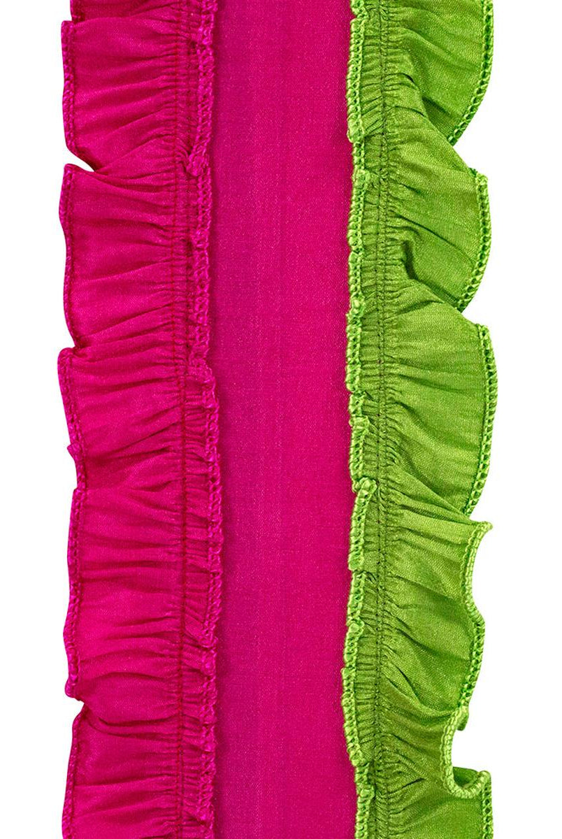 Shop For 4in Ruffle Festivity Dupioni Ribbon: Citrus/Fuchsia (5 Yards)