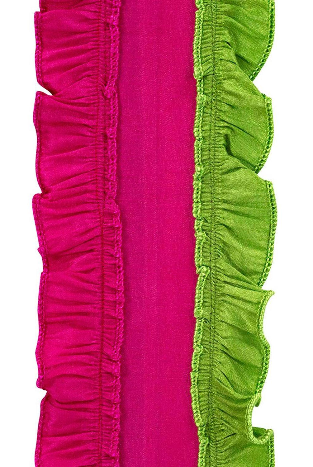 Shop For 4in Ruffle Festivity Dupioni Ribbon: Citrus/Fuchsia (5 Yards)