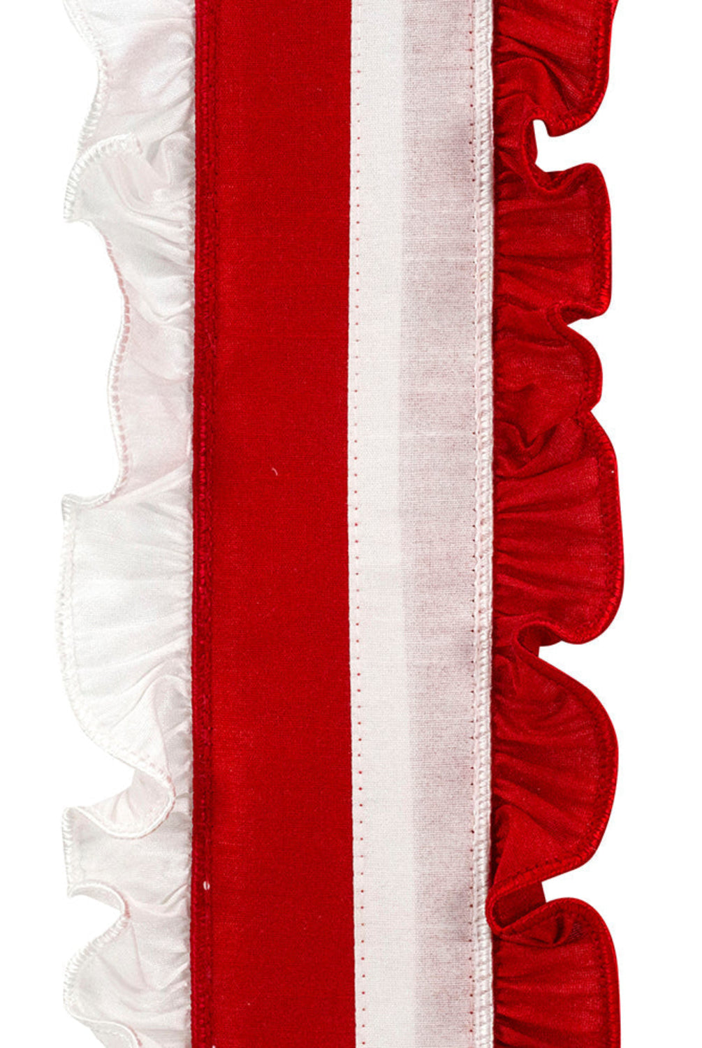 Shop For 4in Ruffle Festivity Dupioni Ribbon: Red/White (5 Yards)
