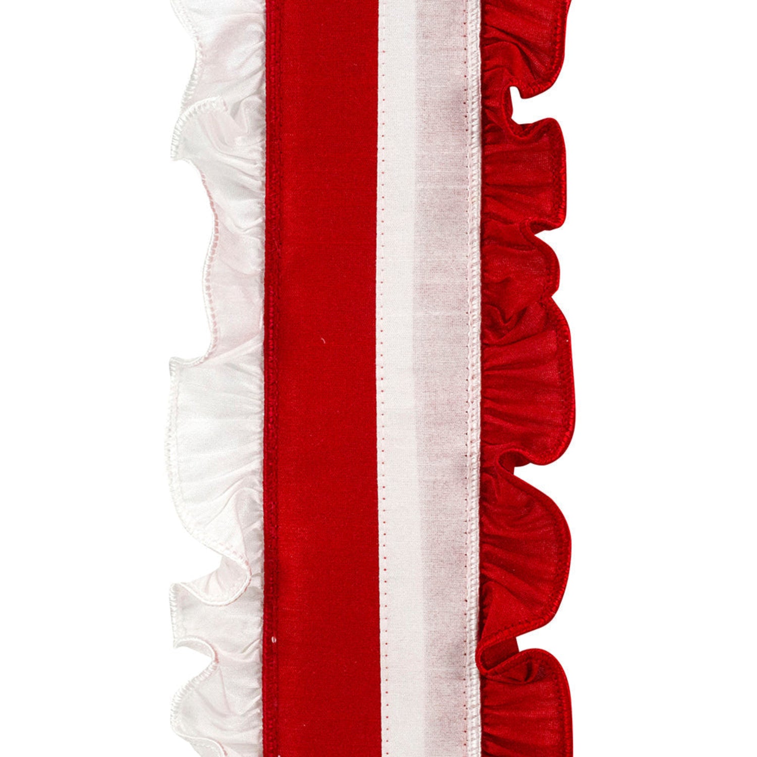 Shop For 4in Ruffle Festivity Dupioni Ribbon: Red/White (5 Yards)
