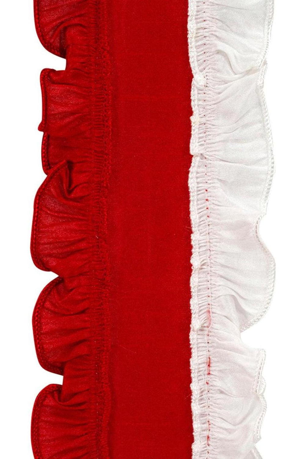 Shop For 4in Ruffle Festivity Dupioni Ribbon: Red/White (5 Yards)