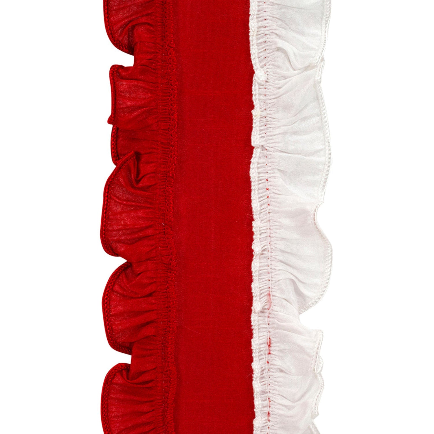 Shop For 4in Ruffle Festivity Dupioni Ribbon: Red/White (5 Yards)