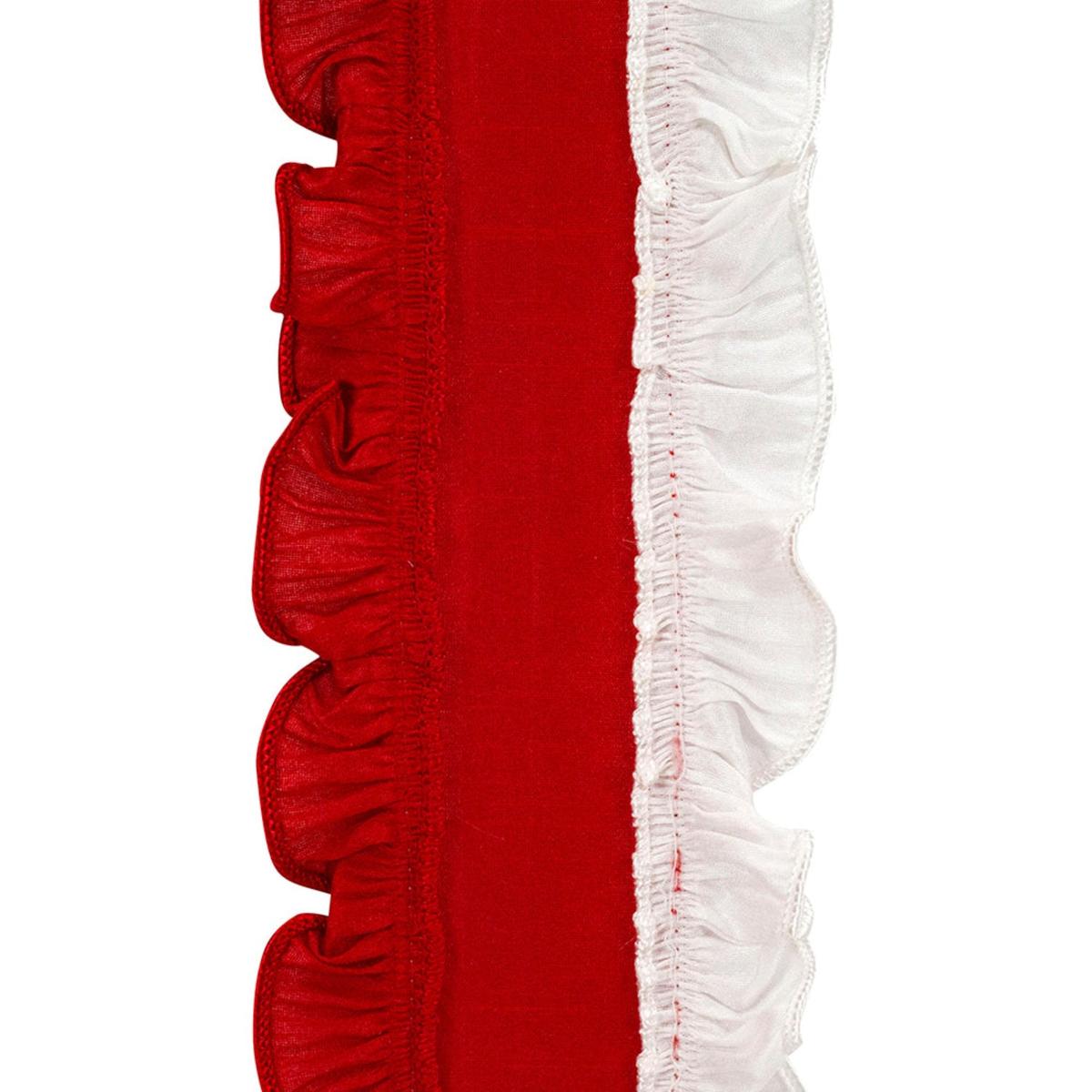 Shop For 4in Ruffle Festivity Dupioni Ribbon: Red/White (5 Yards)