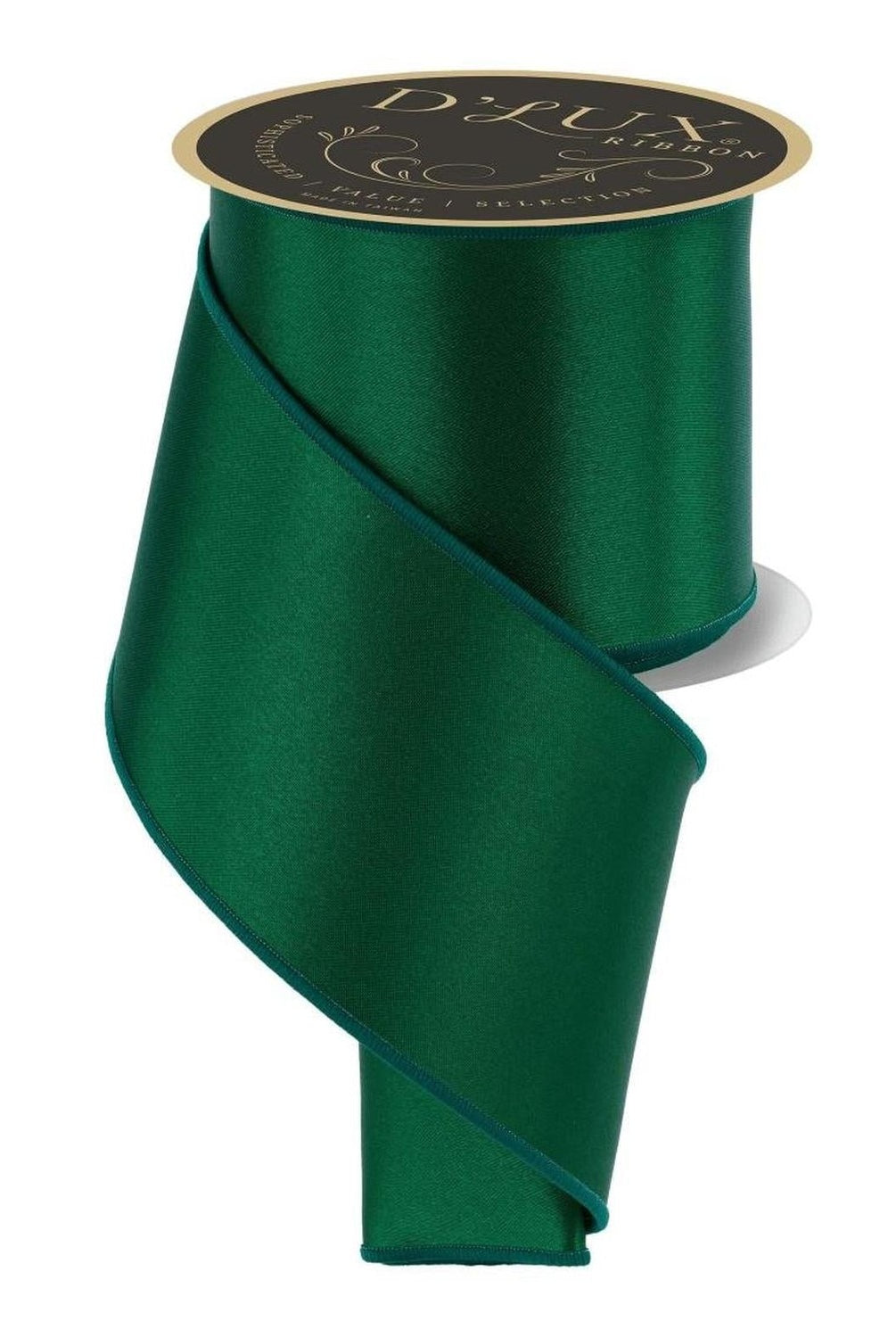 4in Satin Fused Ribbon: Emerald Green (10 Yards)
