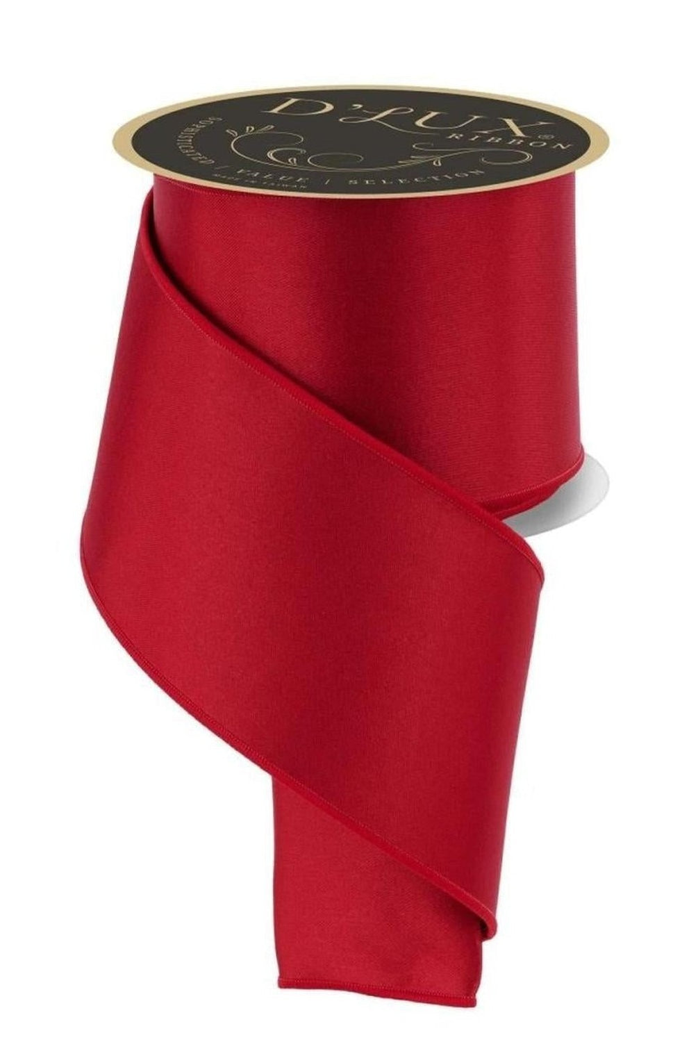 4in Satin Fused Ribbon: Red/Emerald Green (10 Yards)
