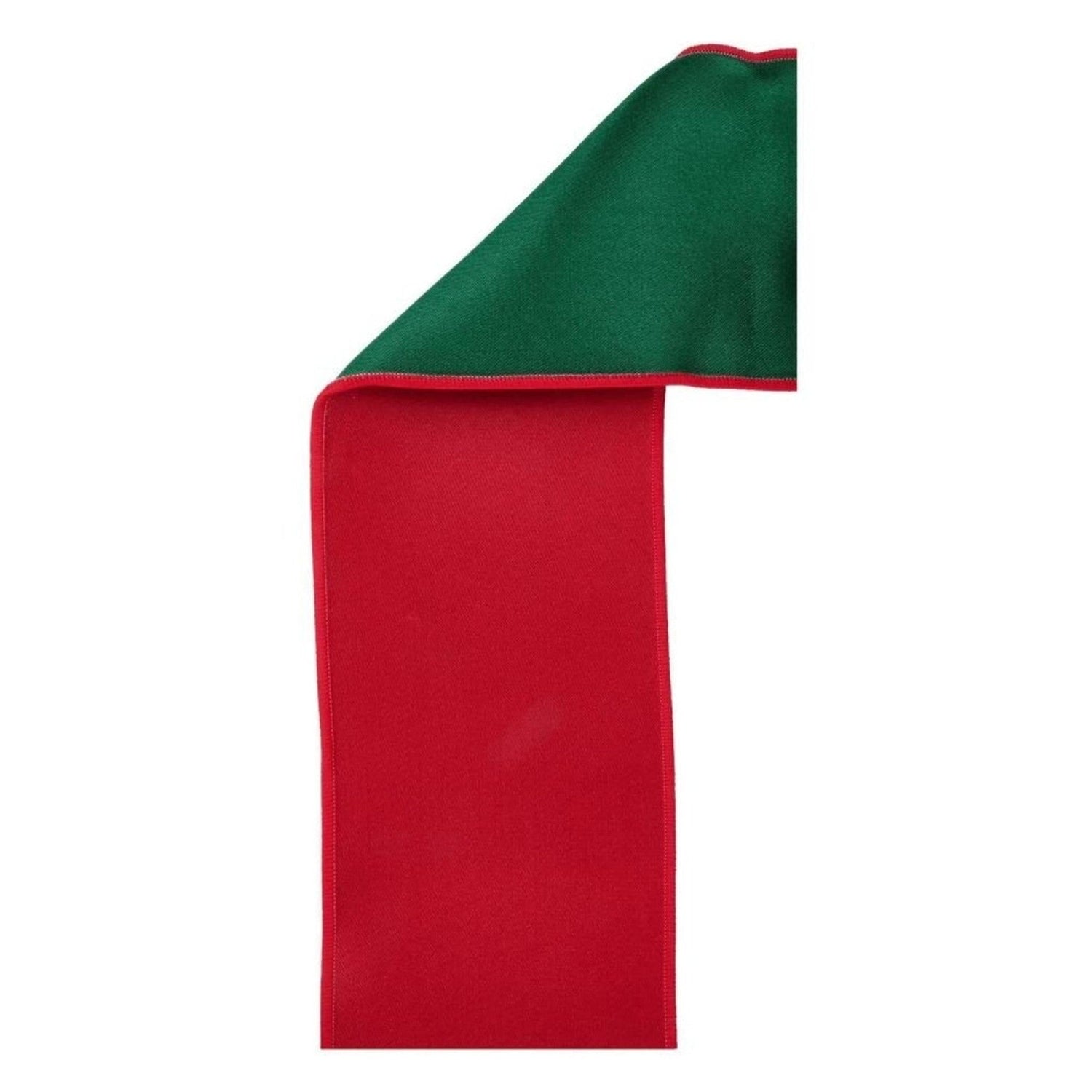 4in Satin Fused Ribbon: Red/Emerald Green (10 Yards)