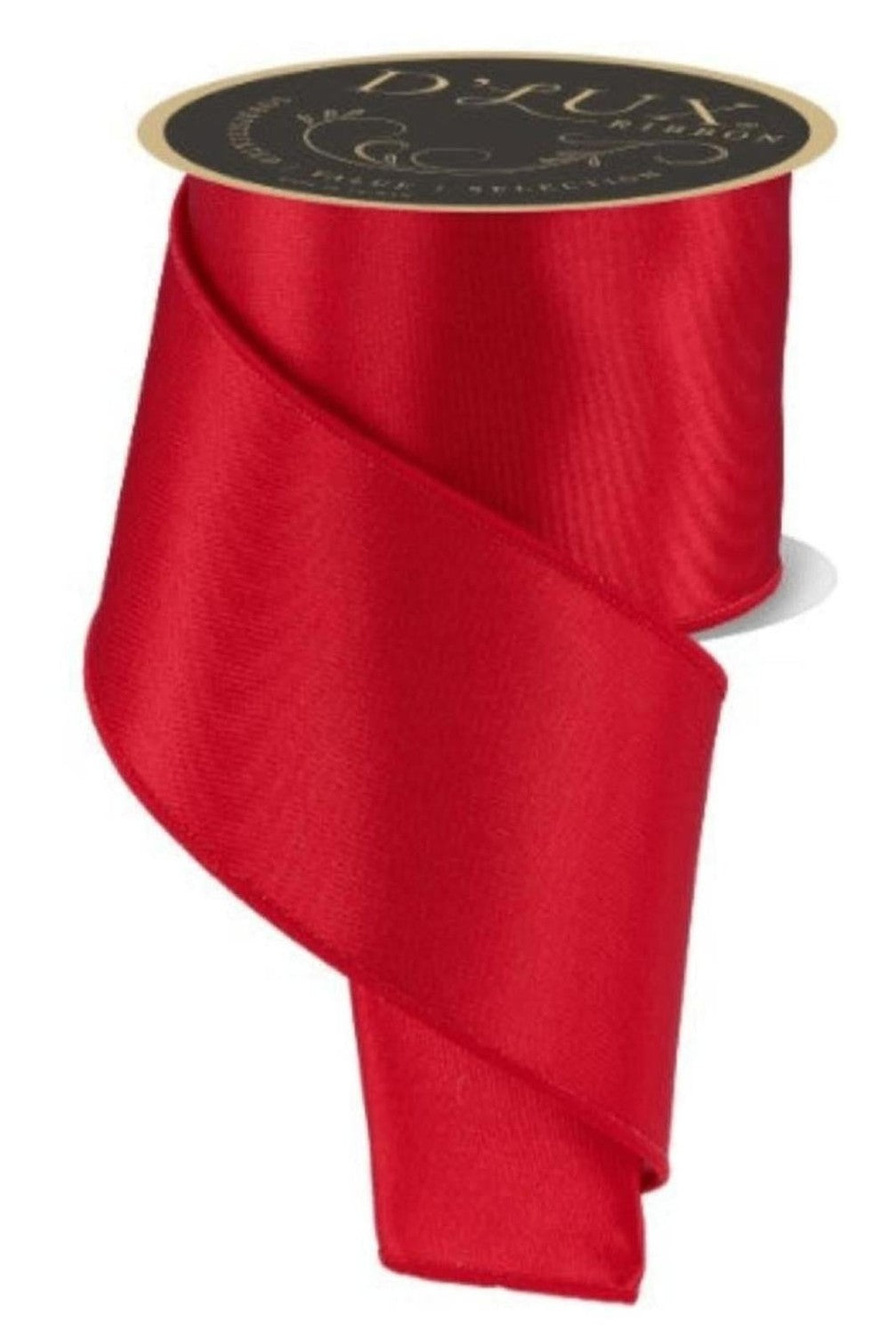 4in Satin Fused Ribbon: Red/White (10 Yards)