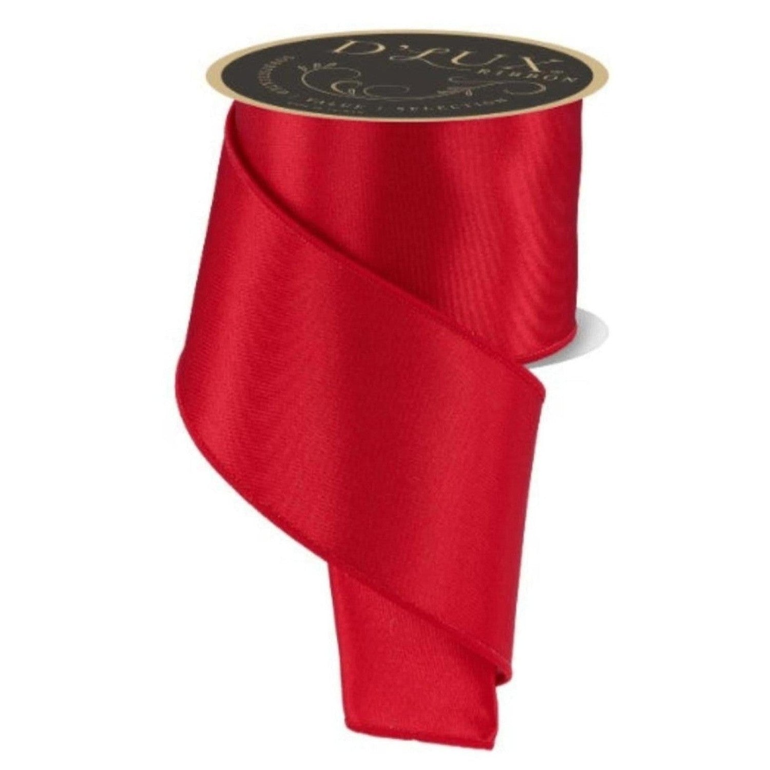 4in Satin Fused Ribbon: Red/White (10 Yards)