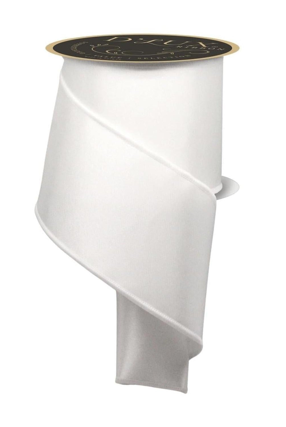 4in Satin Fused Ribbon: White (10 Yards)