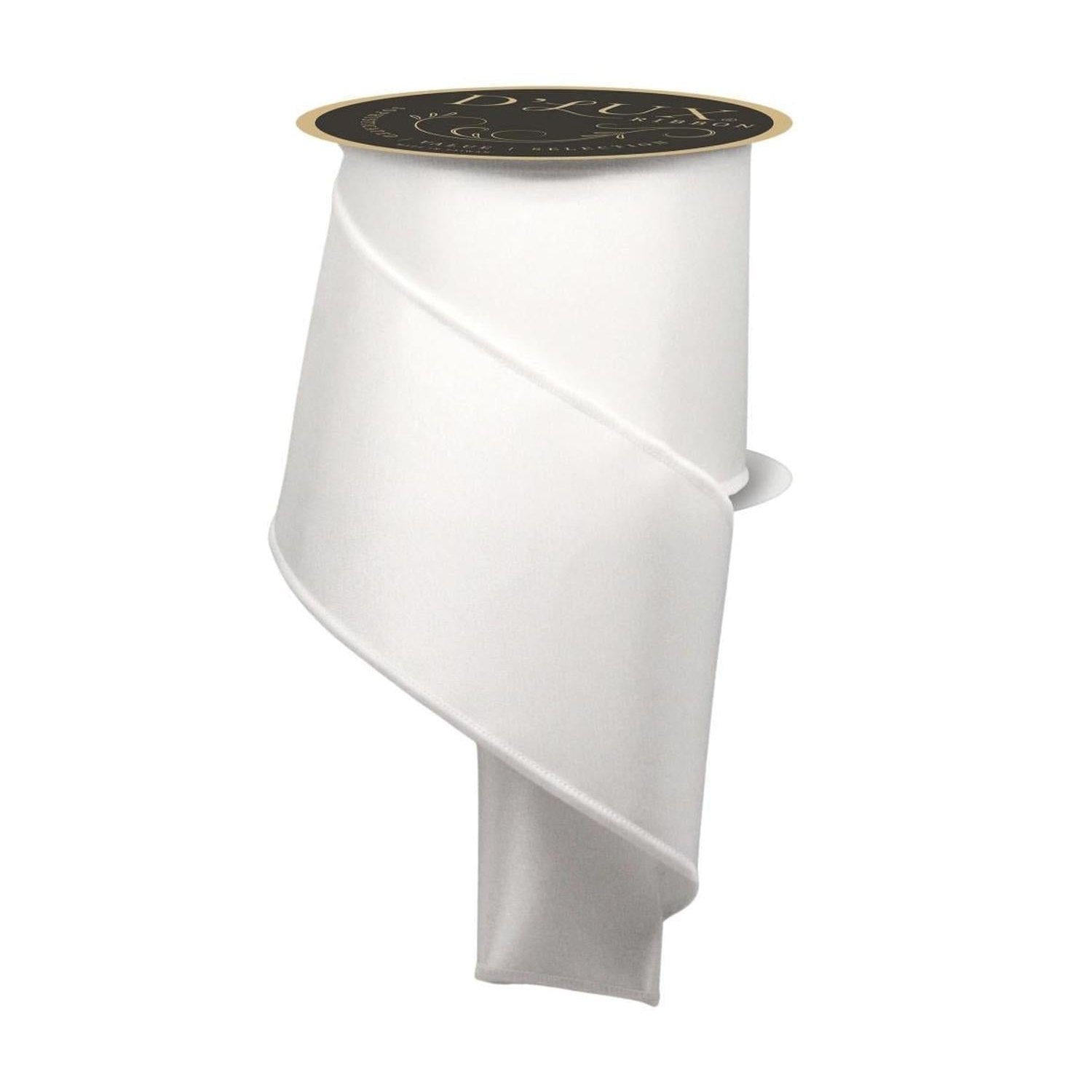 4in Satin Fused Ribbon: White (10 Yards)