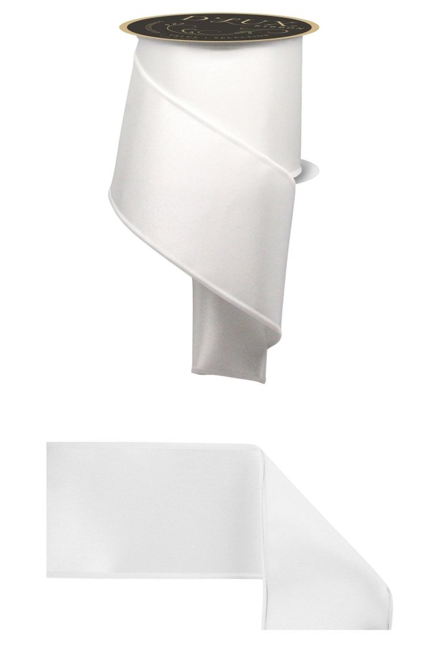 Shop For 4in Satin Fused Ribbon: White (10 Yards)