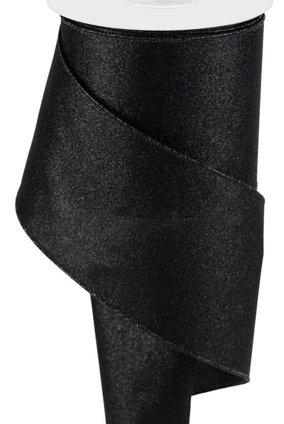 Shop For 4in Shimmer Glitter Ribbon: Black (10 Yards)