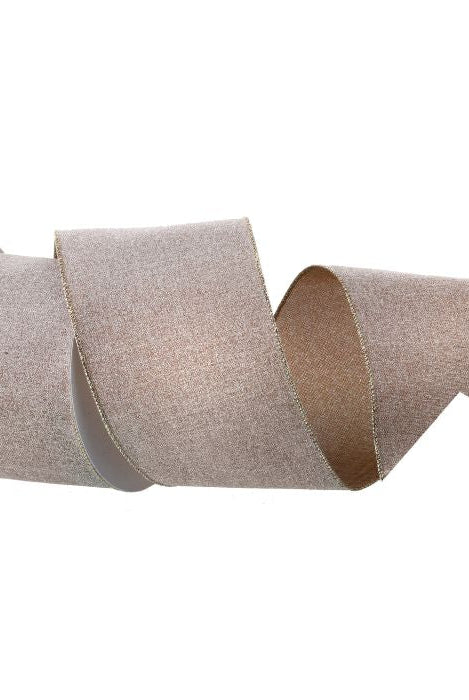 Shop For 4in Sugar Linen Ribbon: Beige (10 Yards)