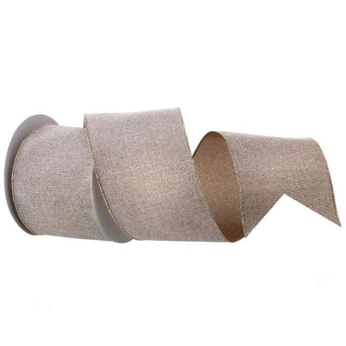 Shop For 4in Sugar Linen Ribbon: Beige (10 Yards)