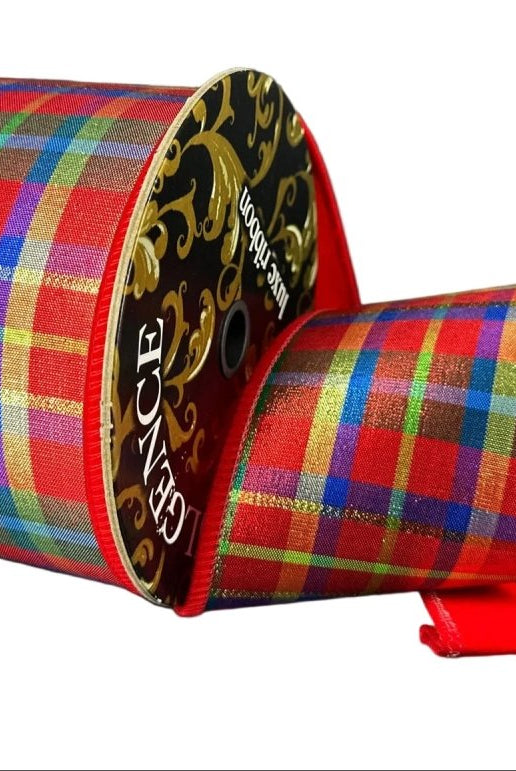 Shop For 4in Tartan Plaid Velvet Ribbon: Red, Green and Blue (10 Yards)