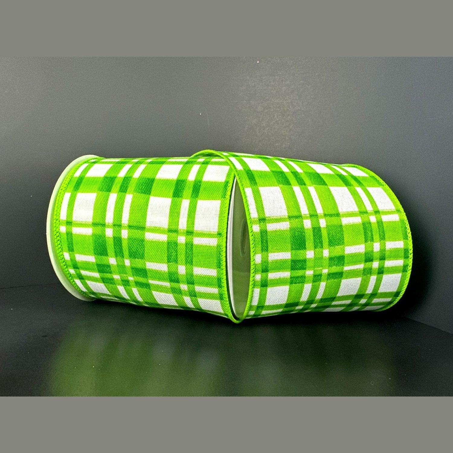 Shop For 4in Tuttola Watercolor Plaid Ribbon: Green (10 Yards)