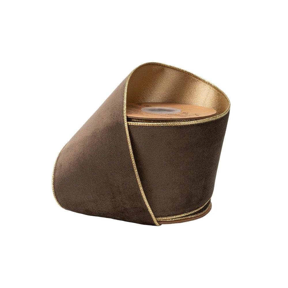 Shop For 4in Velvet Brown with Brown Shimmer Ribbon (10 Yards)