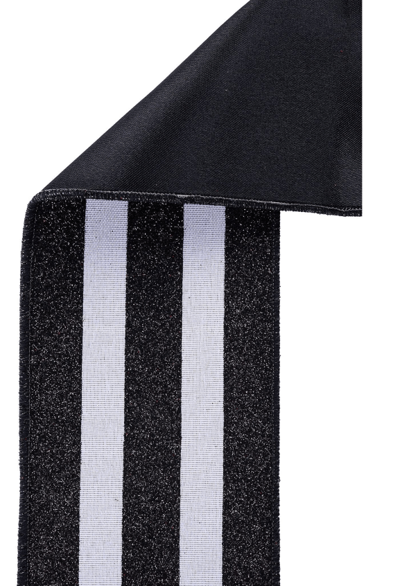 Shop For 4in Vertical Glitter Stripe Ribbon: Black (10 Yard)
