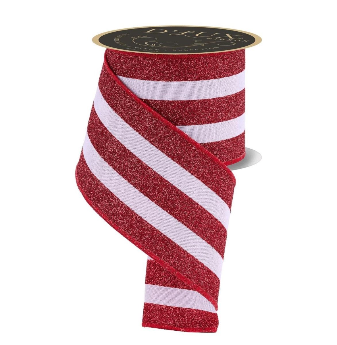 Shop For 4in Vertical Glitter Stripe Ribbon: Red (10 Yard)