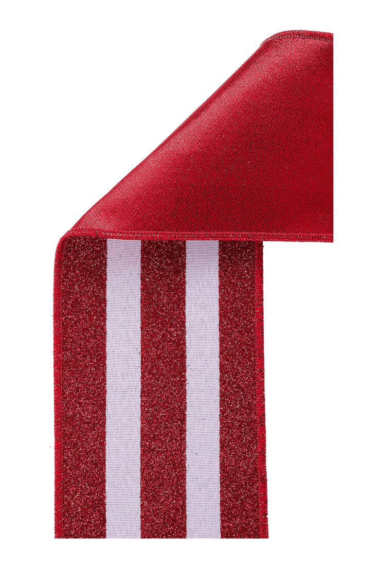 Shop For 4in Vertical Glitter Stripe Ribbon: Red (10 Yard)