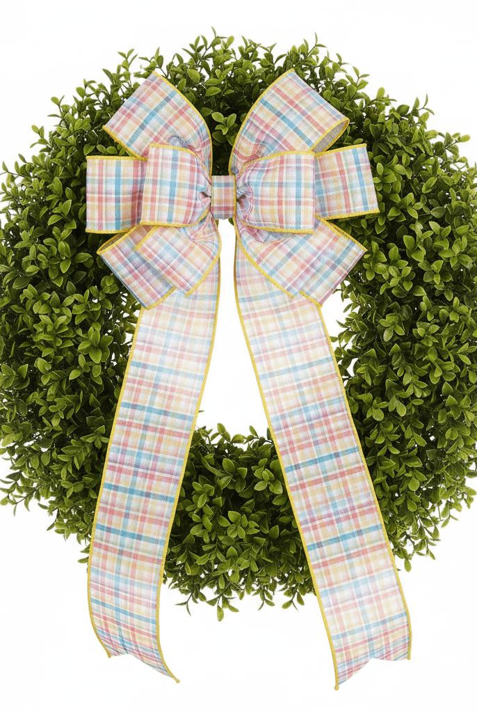 Shop For 4in Watercolor Plaid Fused Ribbon: Multi (10 Yards)