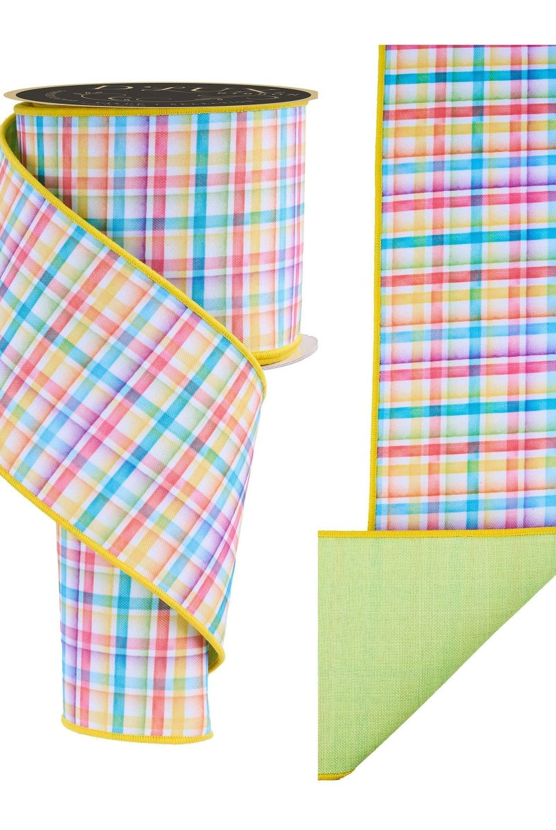 Shop For 4in Watercolor Plaid Fused Ribbon: Multi (10 Yards)