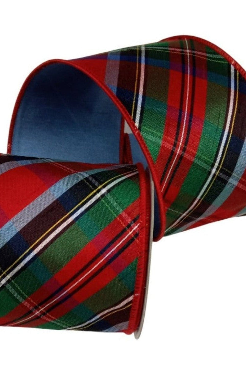 Shop For 4in Woven Plaid Ribbon: Multi (10 Yards)