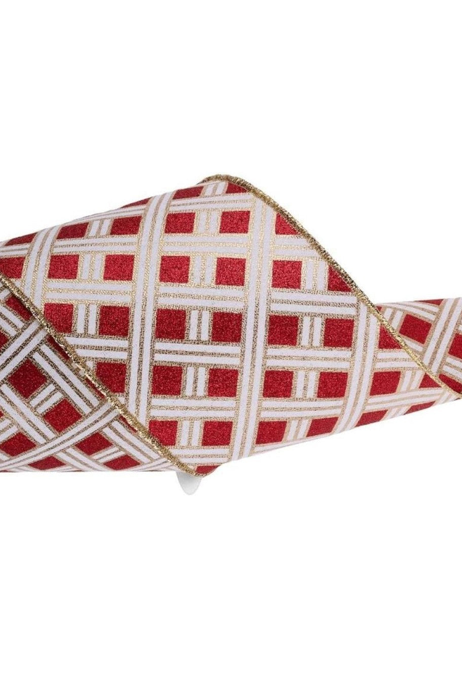 4in Woven Stripes Ribbon: Red (10 Yards)