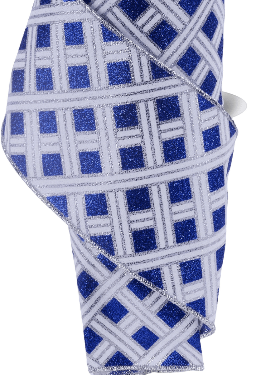 Shop For 4in Woven Stripes Ribbon: Royal Blue (10 Yards)