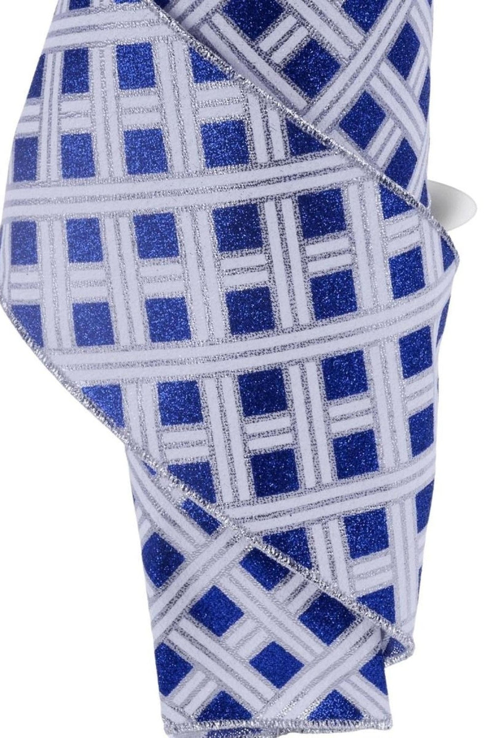 4in Woven Stripes Ribbon: Royal Blue (10 Yards)