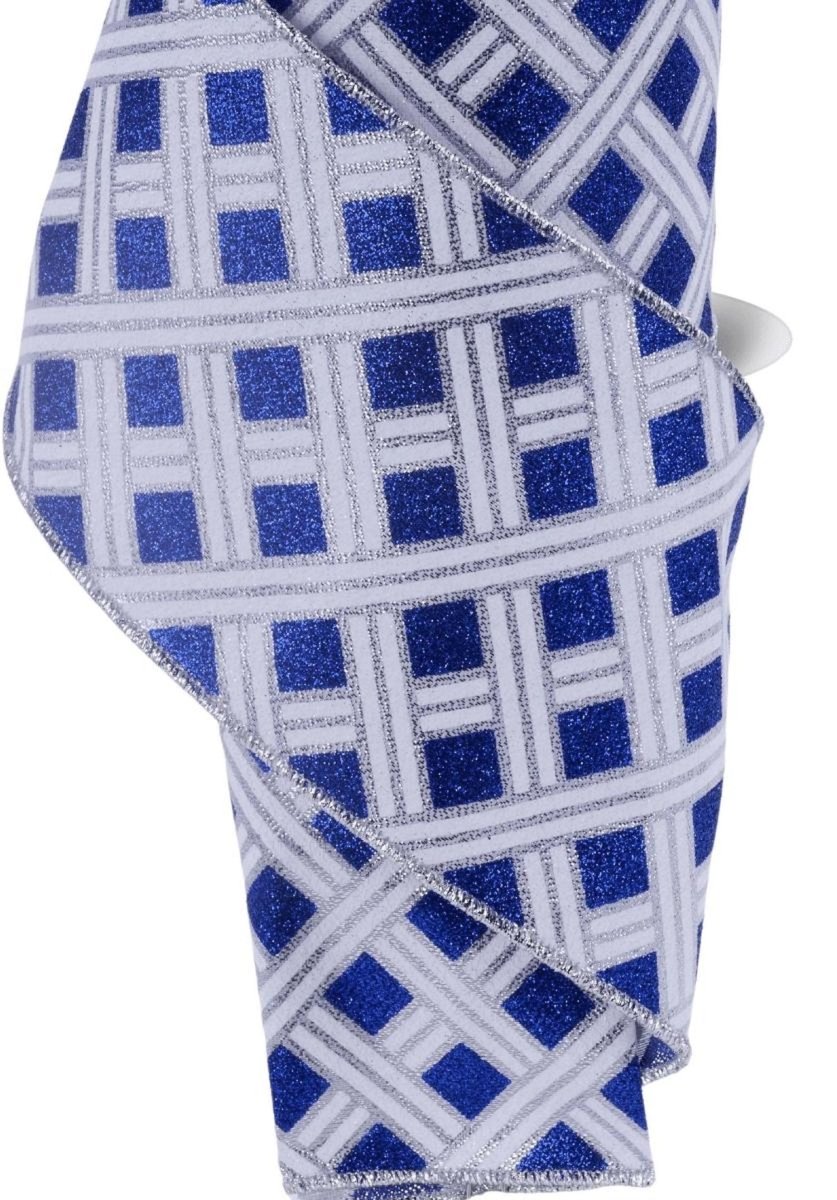Shop For 4in Woven Stripes Ribbon: Royal Blue (10 Yards)