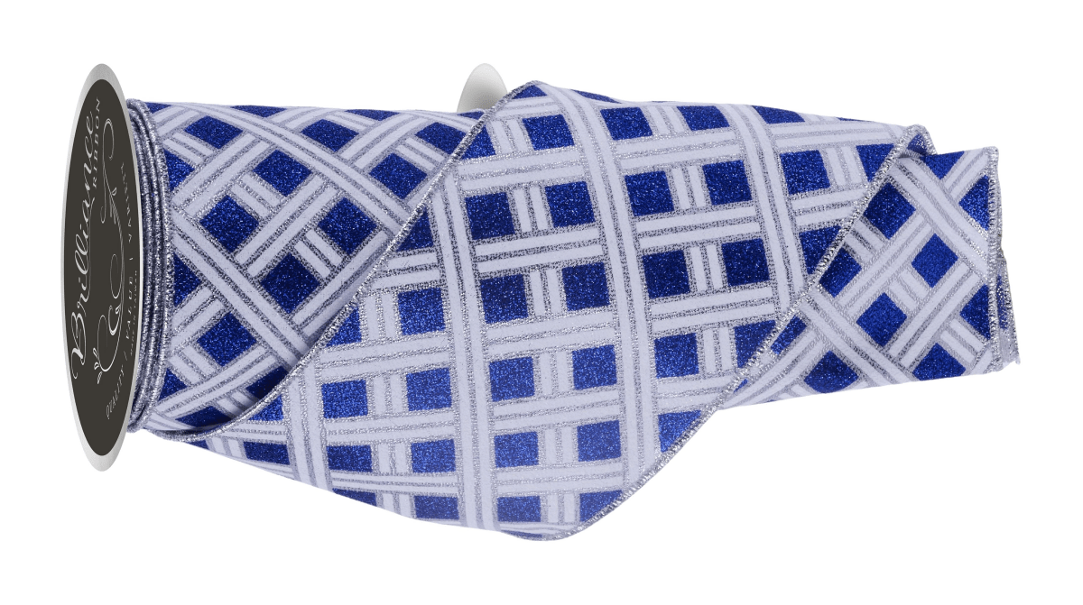 Shop For 4in Woven Stripes Ribbon: Royal Blue (10 Yards)