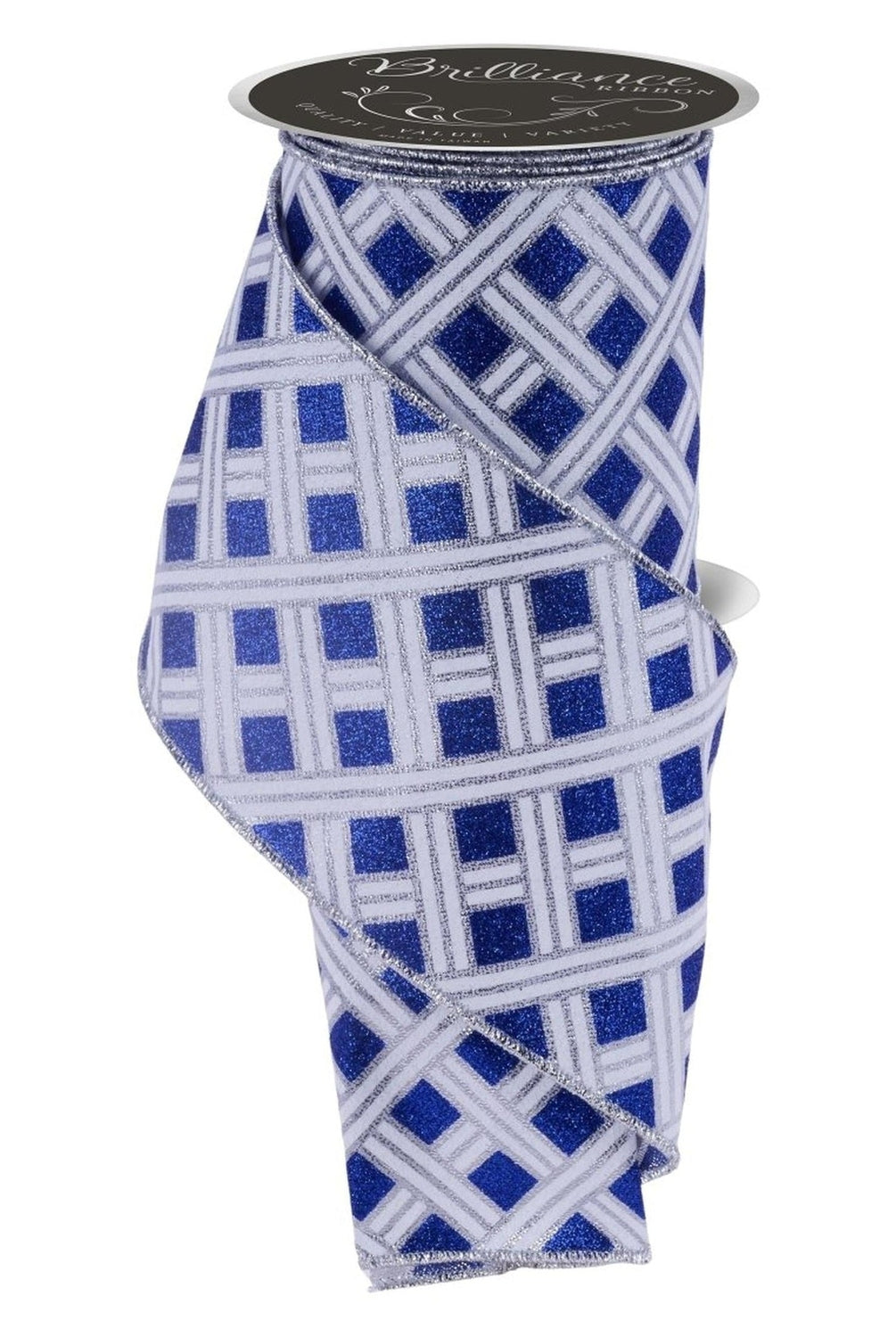 4in Woven Stripes Ribbon: Royal Blue (10 Yards)