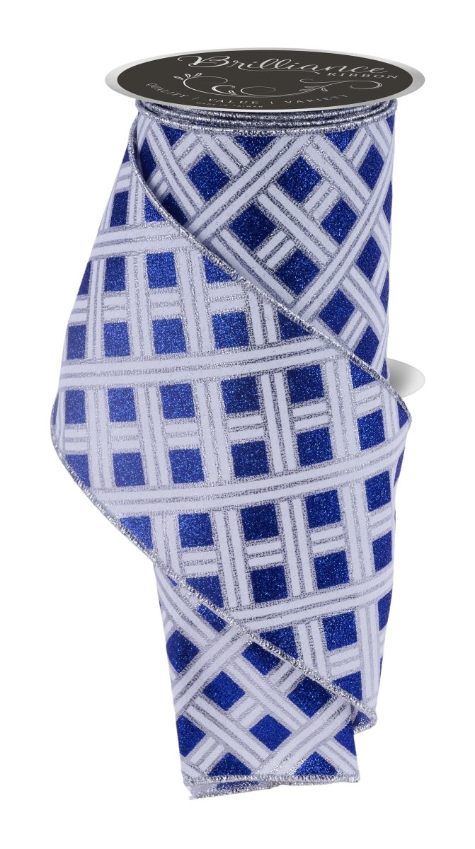 Shop For 4in Woven Stripes Ribbon: Royal Blue (10 Yards)