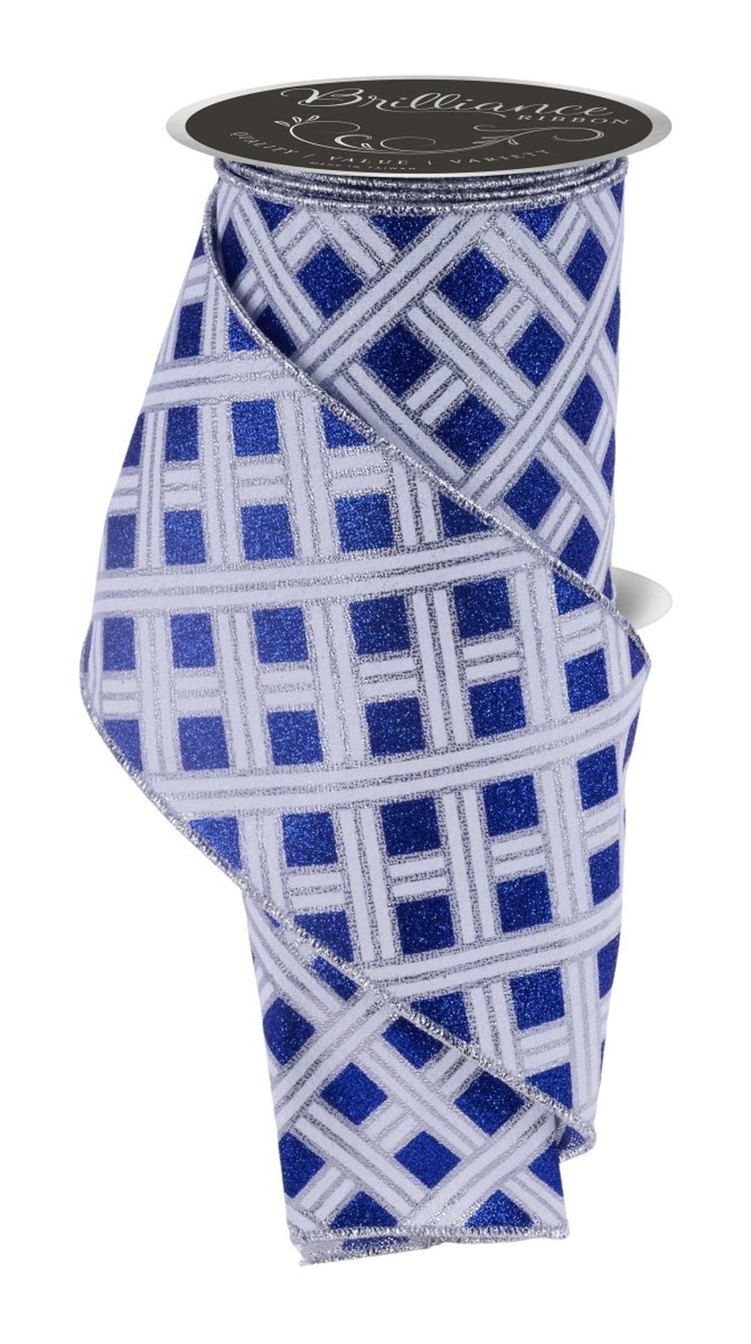 Shop For 4in Woven Stripes Ribbon: Royal Blue (10 Yards)